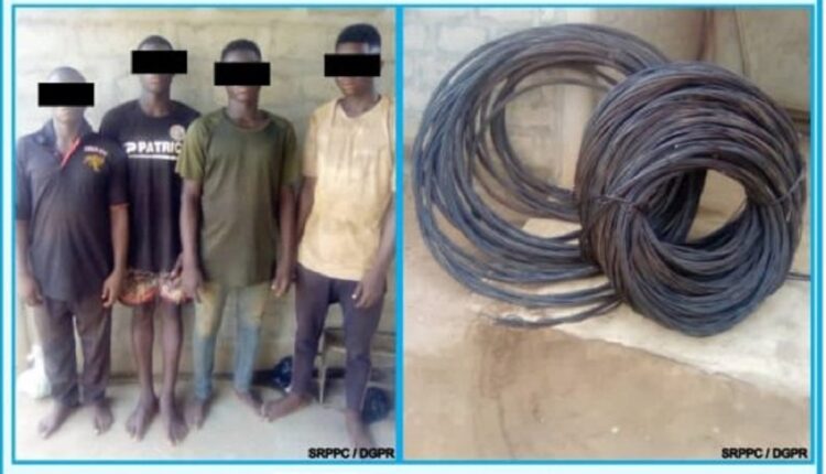 vol de rouleaux de câbles électriques