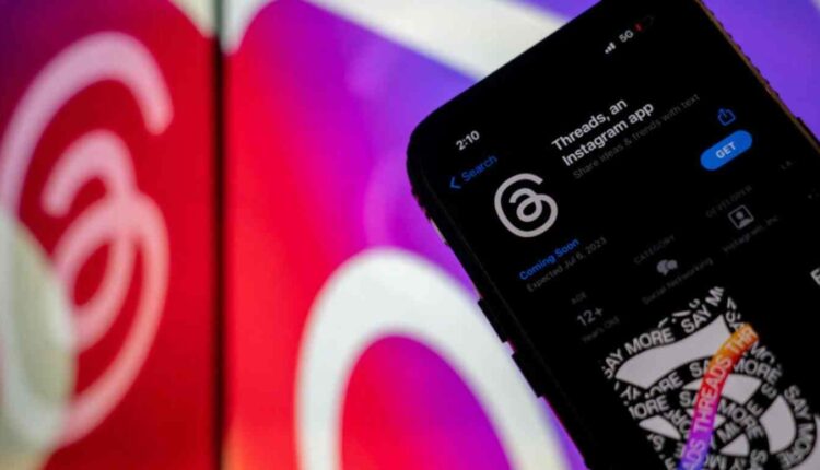 L'application Threads sur l'Apple Store, mercredi 5 juillet 2023. © Stefani Reynolds, AFP