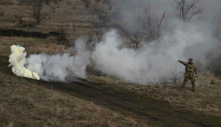 Un soldat ukrainien lors d'un exercice militaire dans la région de Donetsk, samedi 3 février 2024. AFP Genya Savilov