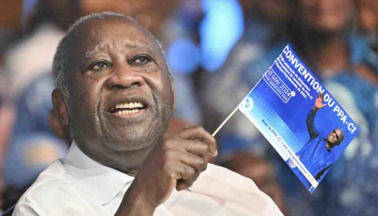 L'ancien président ivoirien Laurent Gbagbo, le 10 mai 2024 à Abidjan, lors de son investiture comme candidat du PPA-CI à la présidentielle de 2025. © Sia Kambou, AFP