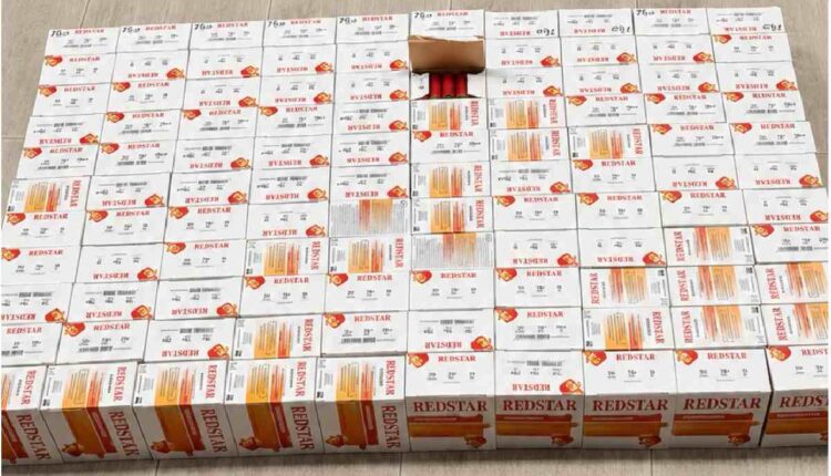 saisie de 3 000 cartouches de chasse de calibre 12, dissimulées dans une cargaison